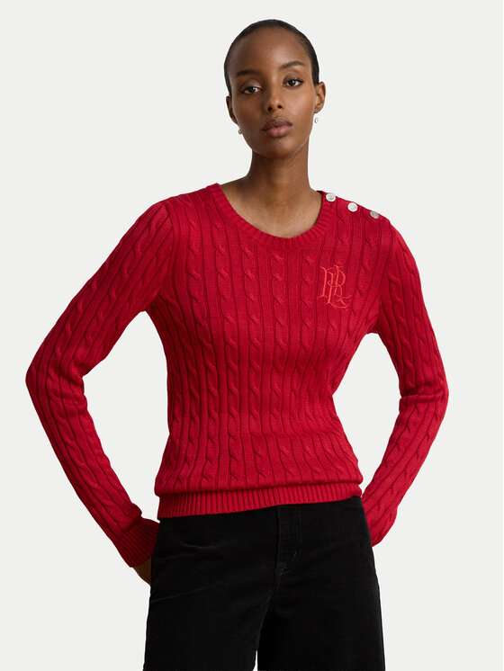 LAUREN RALPH LAUREN LAUREN RALPH LAUREN Sweter 200P14039501 Czerwony Regular Fit