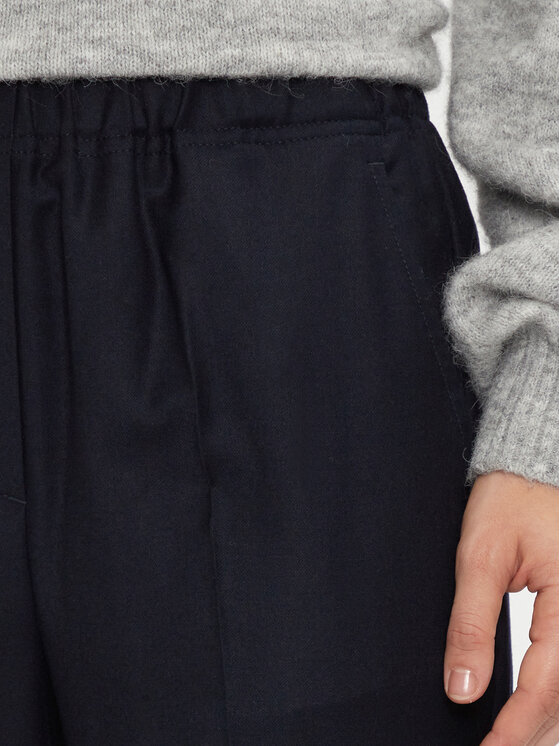 Weekend Max Mara Weekend Max Mara Kalhoty z materiálu Hateley 2425136052 Tmavomodrá Regular Fit