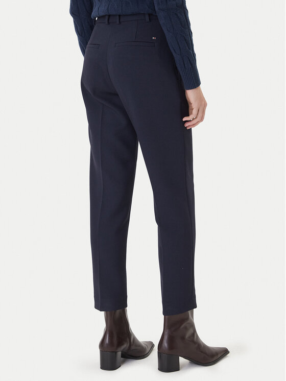 Tommy Hilfiger Tommy Hilfiger Kalhoty z materiálu WW0WW48355 Tmavomodrá Straight Fit