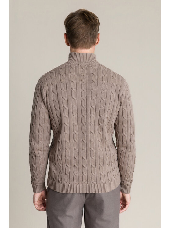 Lancerto Lancerto Sweter Joseph SW073226000003 Beżowy Regular Fit