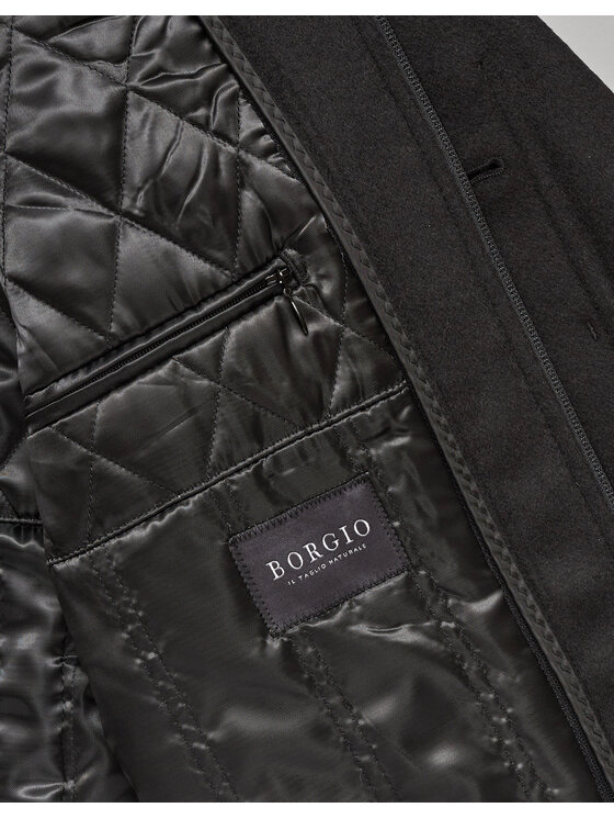 Borgio Borgio Płaszcz seveso Czarny Classic Fit