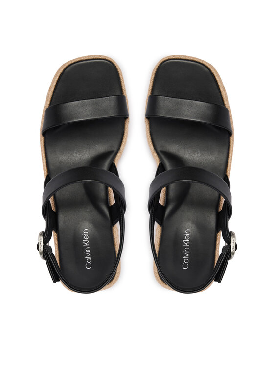 Calvin Klein Calvin Klein Sandały Block Heel Espa 50 Slingb Lth HW0HW02903 Czarny