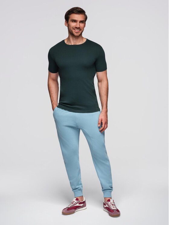 Ombre Ombre Spodnie dresowe OM-PABS-0173 Niebieski Regular Fit