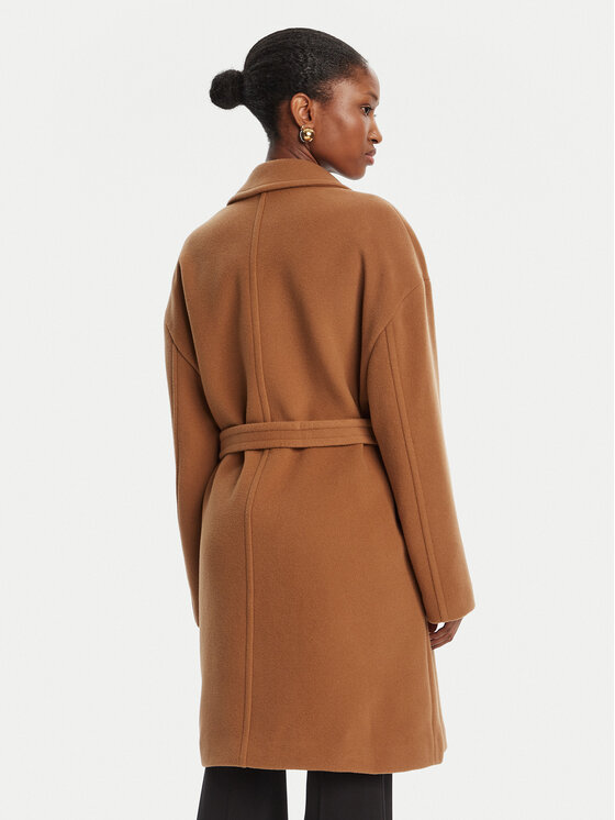 PINKO PINKO Volneni plašč 105685 A2SM Rjava Regular Fit
