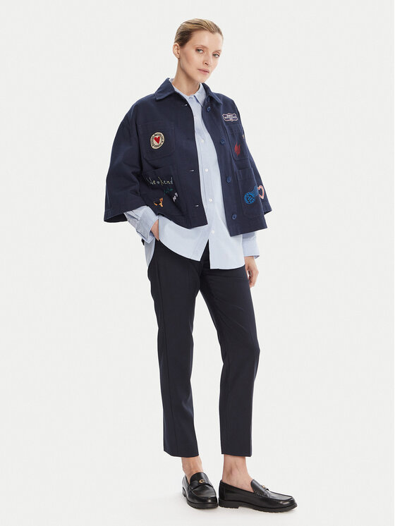 Weekend Max Mara Weekend Max Mara Szövet nadrág Canon 2525136171 Sötétkék Slim Fit