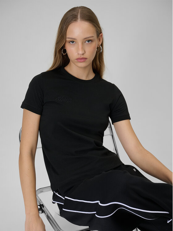 4F 4F T-Shirt SPORTS CLUB Czarny Regular Fit