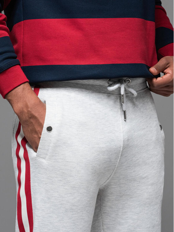 Ombre Ombre Spodnie dresowe OM-PASK-0258 Szary Regular Fit