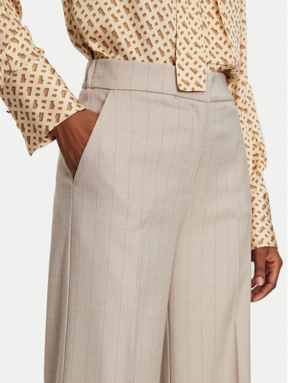 Maryley Maryley Spodnie materiałowe 24IB598/M07 Beżowy Regular Fit
