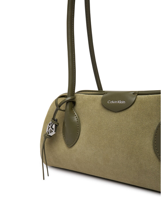 Calvin Klein Calvin Klein Rankinė Emblem Trio Suede Shoulder Bag LV04F3888G Tamsiai žalia