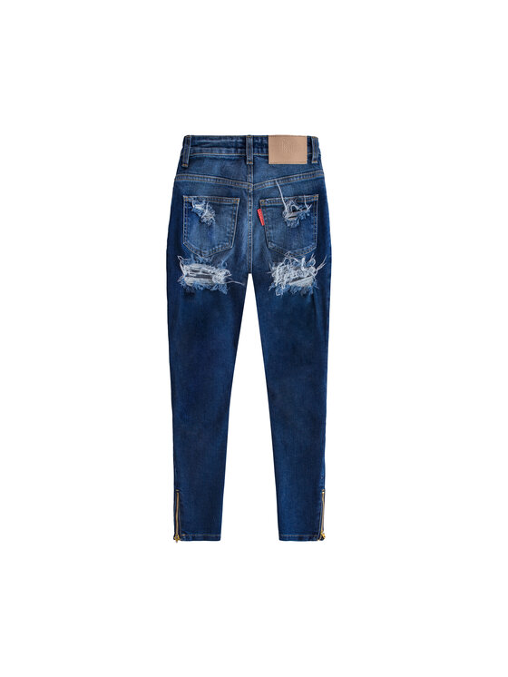 MissDenim MissDenim Jeansy Zip Leg Granatowy Skinny Fit