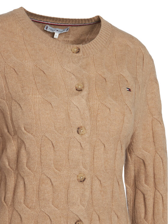 Tommy Hilfiger Tommy Hilfiger Kardigan WW0WW47463 Beżowy Regular Fit