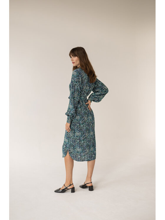 Entelier Entelier Sukienka koszulowa koszulowa midi Zielony Comfortable Fit