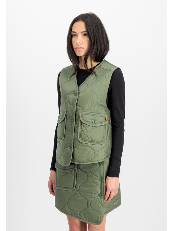 Alpha Industries Alpha Industries Kamizelka ALS Gilet Vest Women Zielony Regular Fit