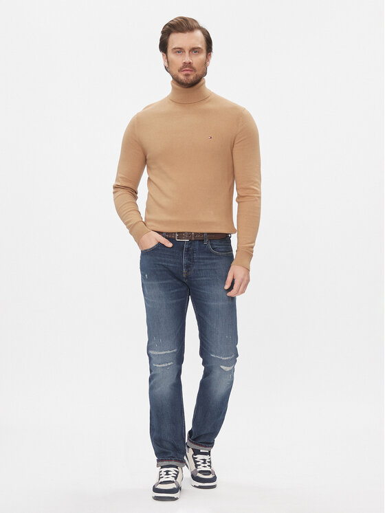 Tommy Hilfiger Tommy Hilfiger Rolák Pima MW0MW28048 Béžová Regular Fit