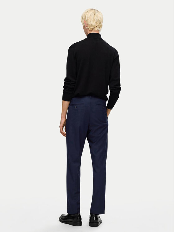 Selected Homme Selected Homme Bavlnené nohavice 16094358 Tmavomodrá Tapered Fit