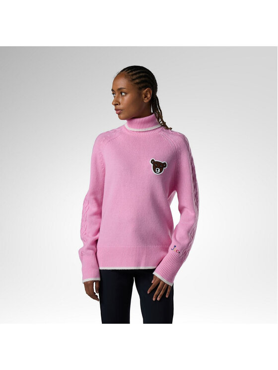 Rossignol Rossignol Golf W Jcc Graphic Turtle Neck Swea Różowy Relaxed Fit