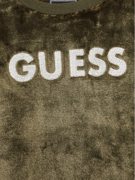Guess Guess Bluza N3BQ08 WFRS0 Zielony Regular Fit