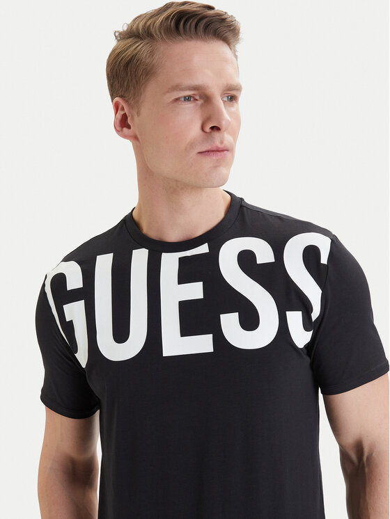 Guess Guess T-Shirt F6GI01 J1314 Černá Slim Fit