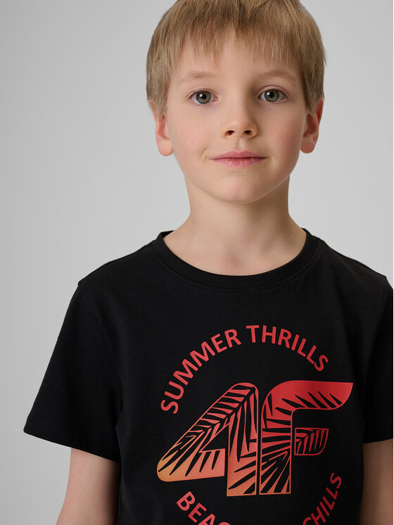 4F 4F T-Shirt BEACHSIDE CHILL Czarny Loose Fit