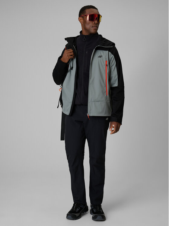 4F 4F Spodnie outdoor TREKKING Czarny Regular Fit
