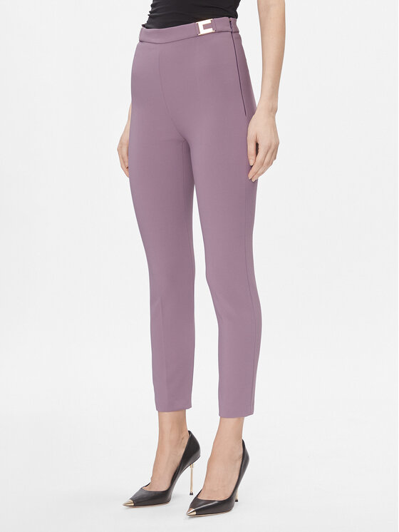 Elisabetta Franchi Pantaloni din material PA-005-36E3-V280 Violet Regular Fit