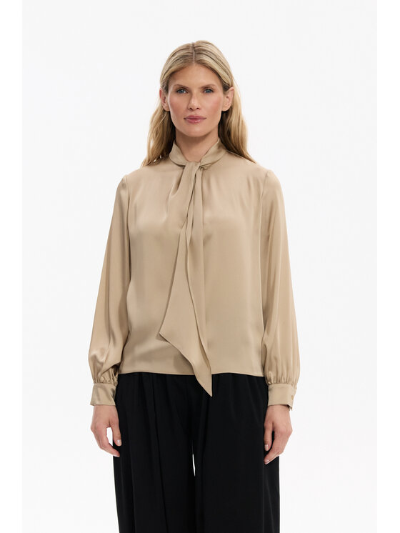 Deni Cler Milano Deni Cler Milano Bluzka W-DC-1476-F5-F6-12-1 Beżowy Regular Fit