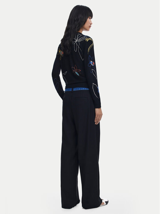 Desigual Desigual Svetr Arty 25WWJF33 Černá Regular Fit