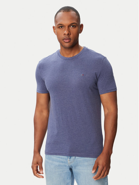 Tommy Jeans Tricou Jaspe DM0DM20363 Albastru Slim Fit