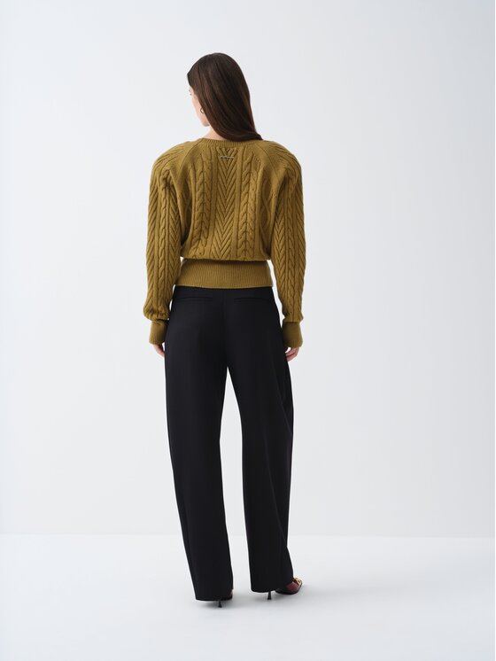 La Mania La Mania Sweter BOWIE Khaki Basic Fit