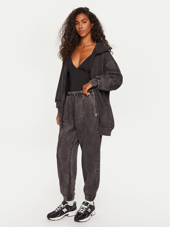 Deha Deha Παντελόνι φόρμας C12165 Μαύρο Loose Fit