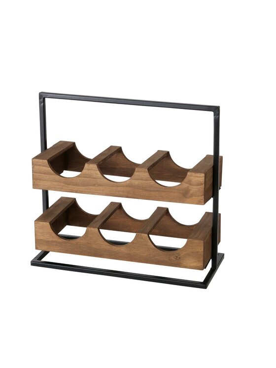 MIAhome MIAhome Półka Stojak na butelki 33x15x36 cm INNALO Brązowy