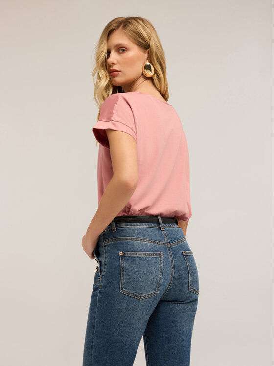 Motivi Motivi T-shirt G063W703439N006 Rosa Regular Fit