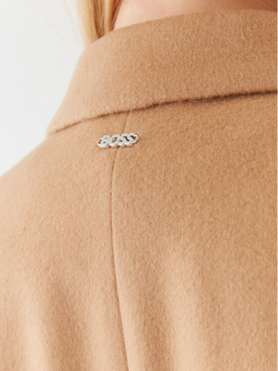 BOSS Boss Gyapjú kabát Catara 50501019 Bézs Slim Fit