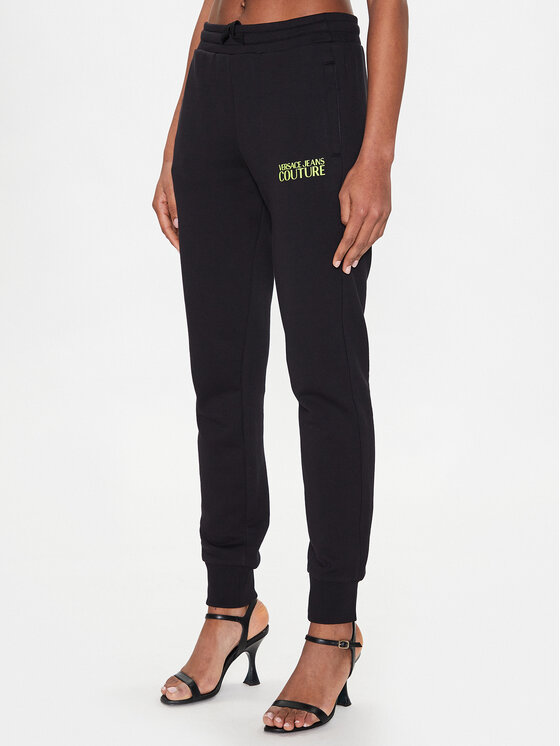 Versace Jeans Couture Pantaloni da tuta Logo 74HAAT03 Nero Regular Fit Modivo