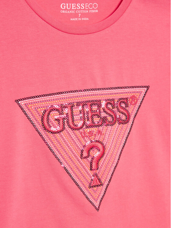 Guess Guess Marškinėliai J3GI33 K6YW1 Rožinė Boxy Fit