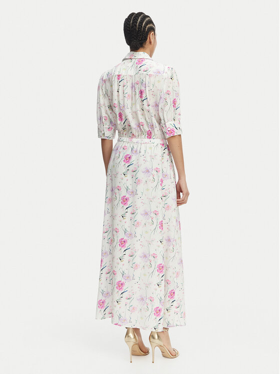 Luisa Spagnoli Luisa Spagnoli Sukienka koszulowa Pietanza 543224 Kremowy Regular Fit