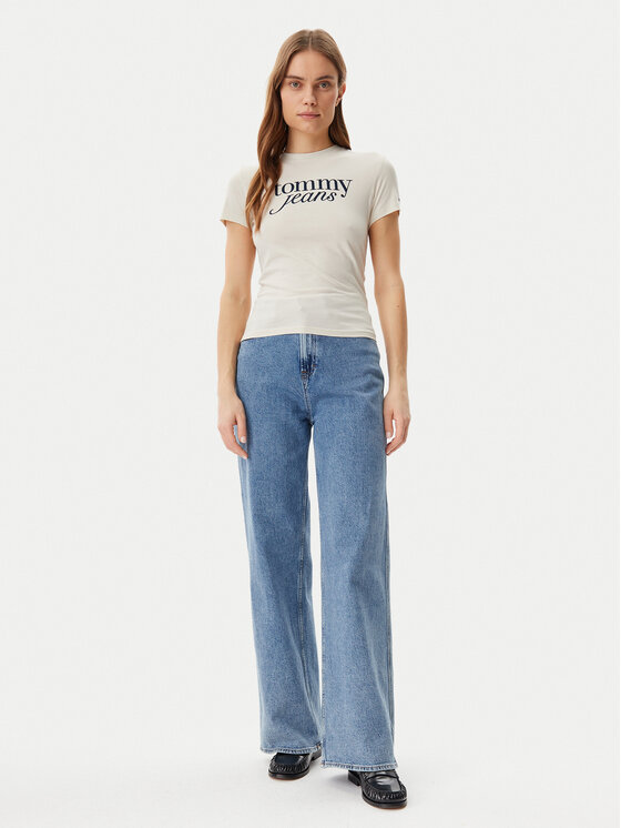 Tommy Jeans Tommy Jeans Marškinėliai Essential DW0DW19447 Smėlio Slim Fit