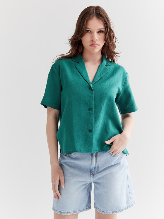 Americanos Srajca Resort Monterrey Zelena Relaxed Fit