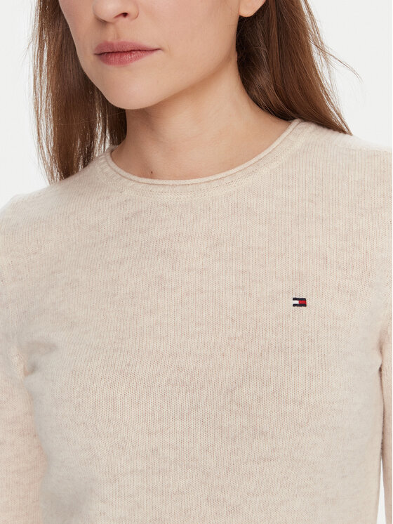 Tommy Hilfiger Tommy Hilfiger Sveter WW0WW40264 Écru Regular Fit