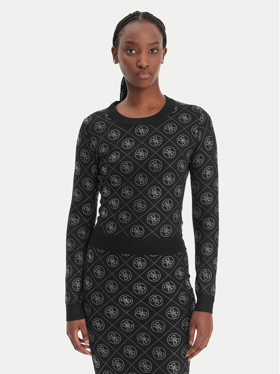 Guess Guess Pulover W6RR66 Z3JD2 Negru Regular Fit