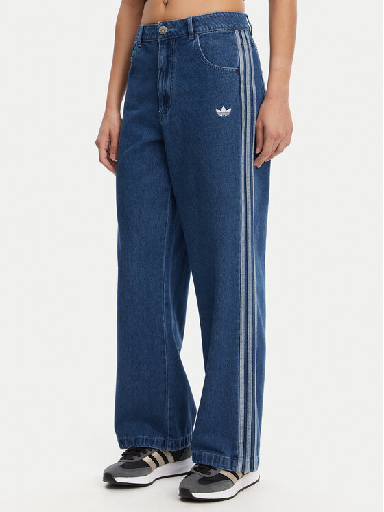 adidas adidas Blugi adicolor Denim 3-Stripes JD2574 Albastru Wide Leg