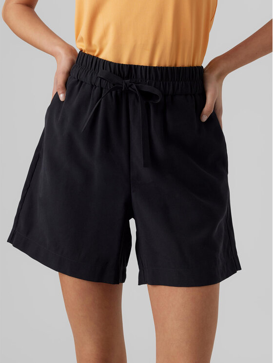 Vero Moda Vero Moda Medžiaginiai šortai Carmen 10278931 Juoda Loose Fit