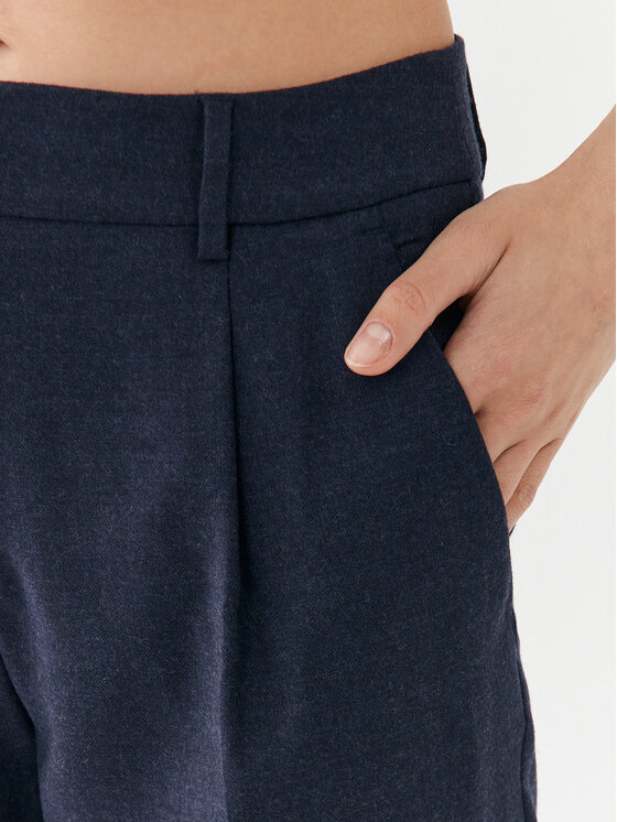 Weekend Max Mara Weekend Max Mara Kalhoty z materiálu Freccia 2351361133 Tmavomodrá Slim Fit