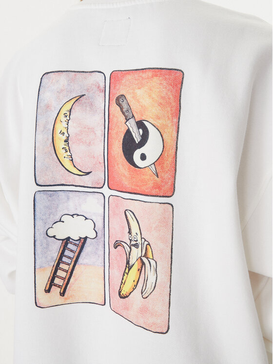 RVCA RVCA Mikina Spanky Loteria 23B463501 Bílá Oversize