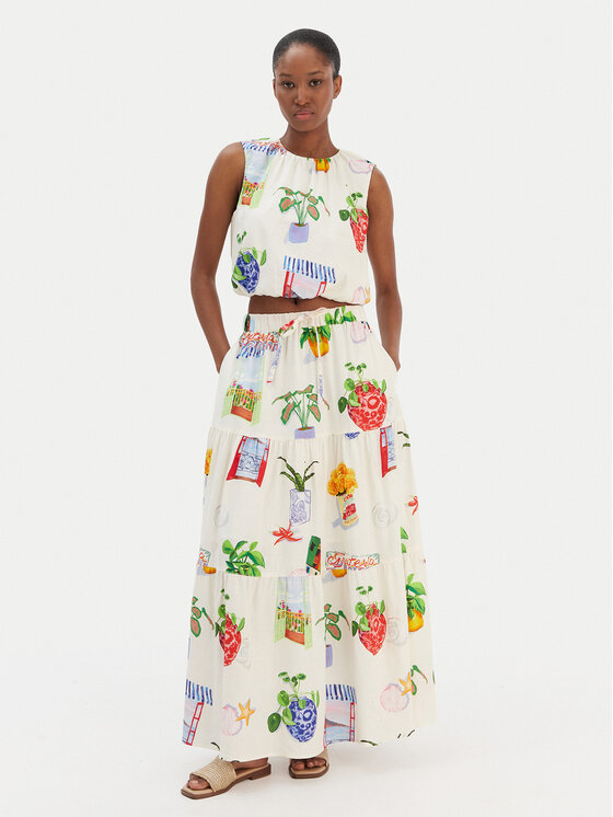 Seafolly Seafolly Blusa La Boca 55646-TO Écru Regular Fit