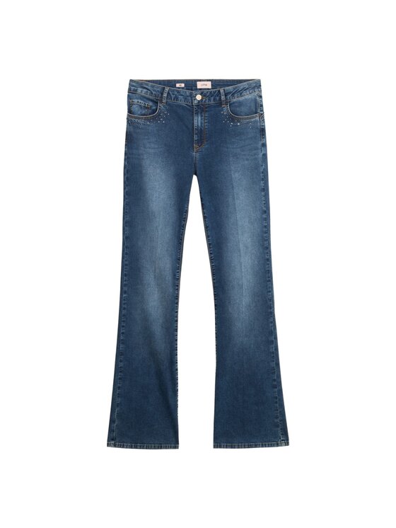 Oltre Oltre Jeansy P447R008849N024 Niebieski Flare Fit