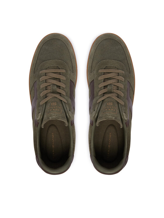 Tommy Hilfiger Tommy Hilfiger Laisvalaikio batai Th Tribeca Sneaker Suede FM0FM06069 Tamsiai žalia