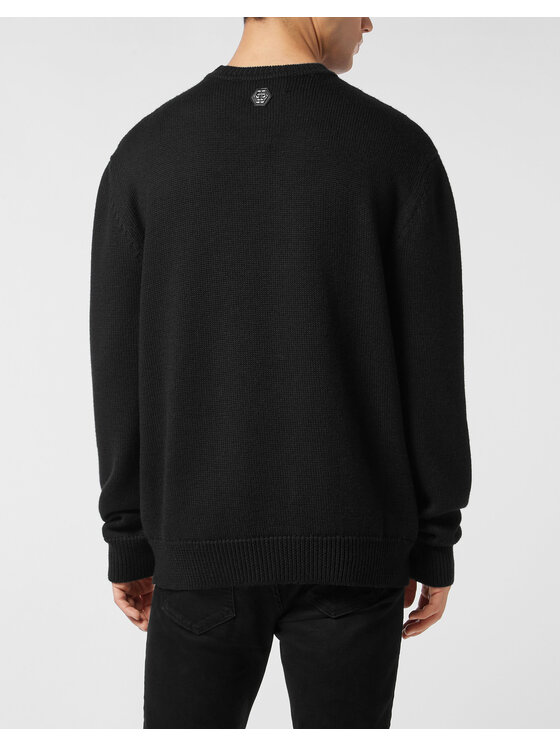 PHILIPP PLEIN PHILIPP PLEIN Sweter 26977 Czarny Regular Fit