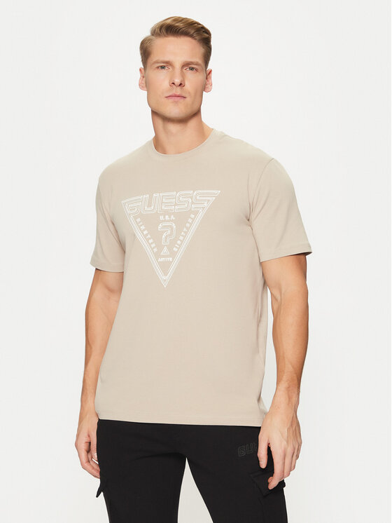 Guess Guess T-Shirt Z5RI12 J1314 Beżowy Regular Fit