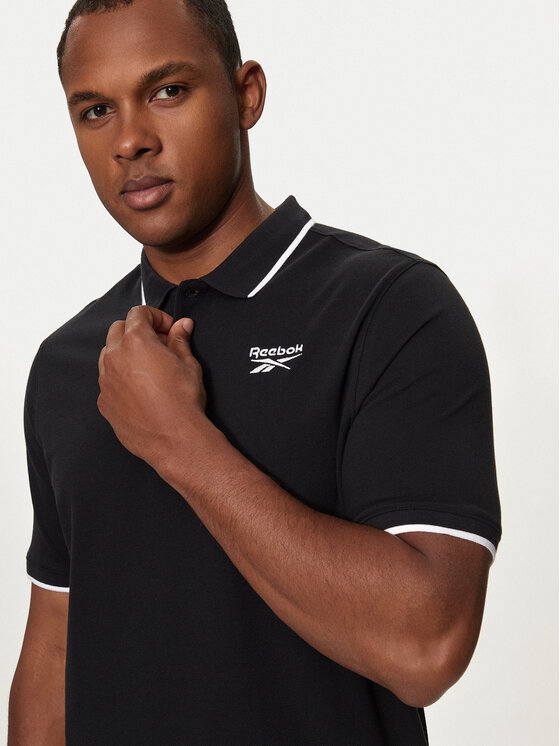 Reebok Reebok Polo Identity Small Logo Polo 100073035 Czarny Regular Fit